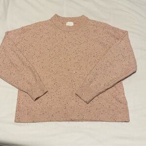 H&M Pink Speckled Crew Neck Sweater